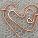 Copper Wire Heart Hair/Shawl Closure Pin.