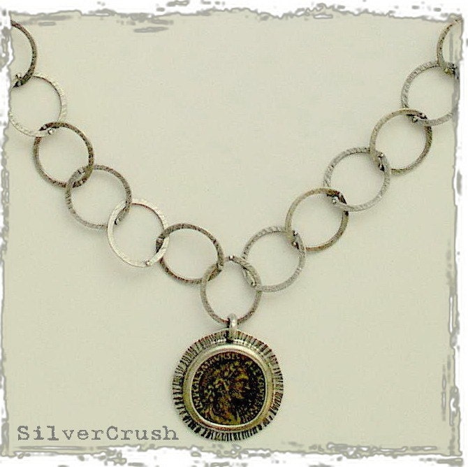 Silver circle chain with bronze coin - My Icon