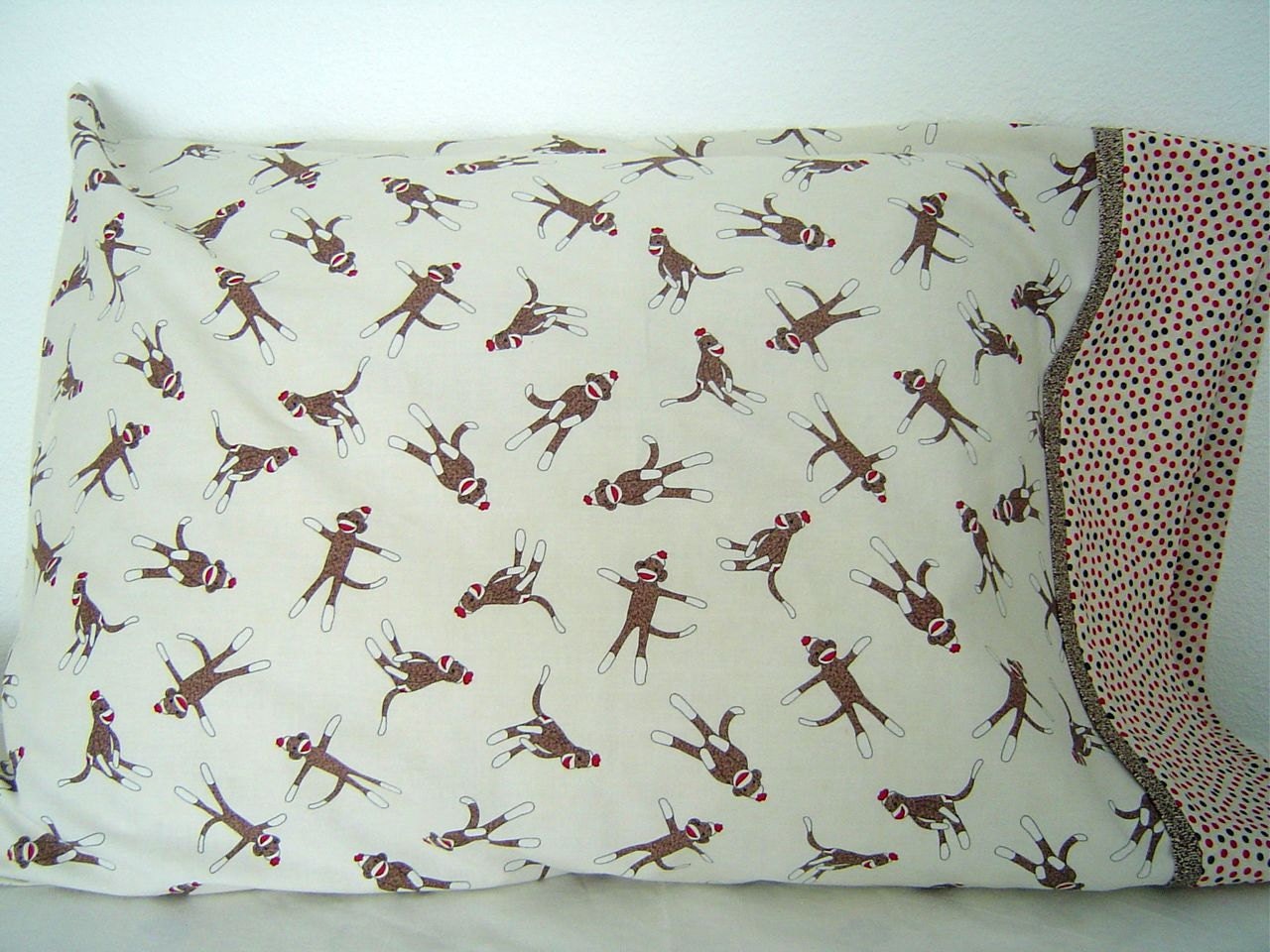 SOCK MONKEY PILLOWCASE