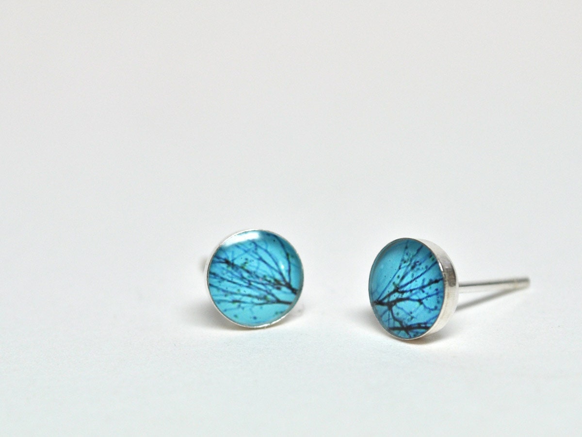 Enchanted. Petite Photo Studs. Sterling silver