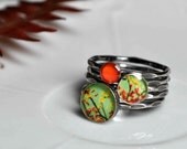 CITRUS sour. Sterling Silver Stacking RIngs (set of 5). YOUR SIZE.