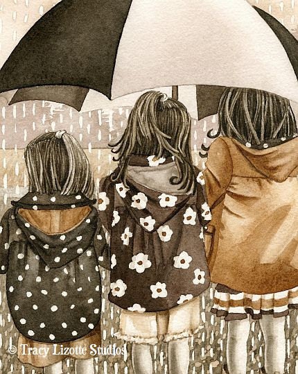 Rainy Day - 8x10 archival watercolor print by Tracy Lizotte