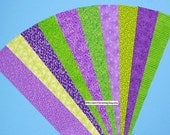 Green Purple Jelly Roll Quilt Strip Pack Cotton Quilting Fabric Die Cut