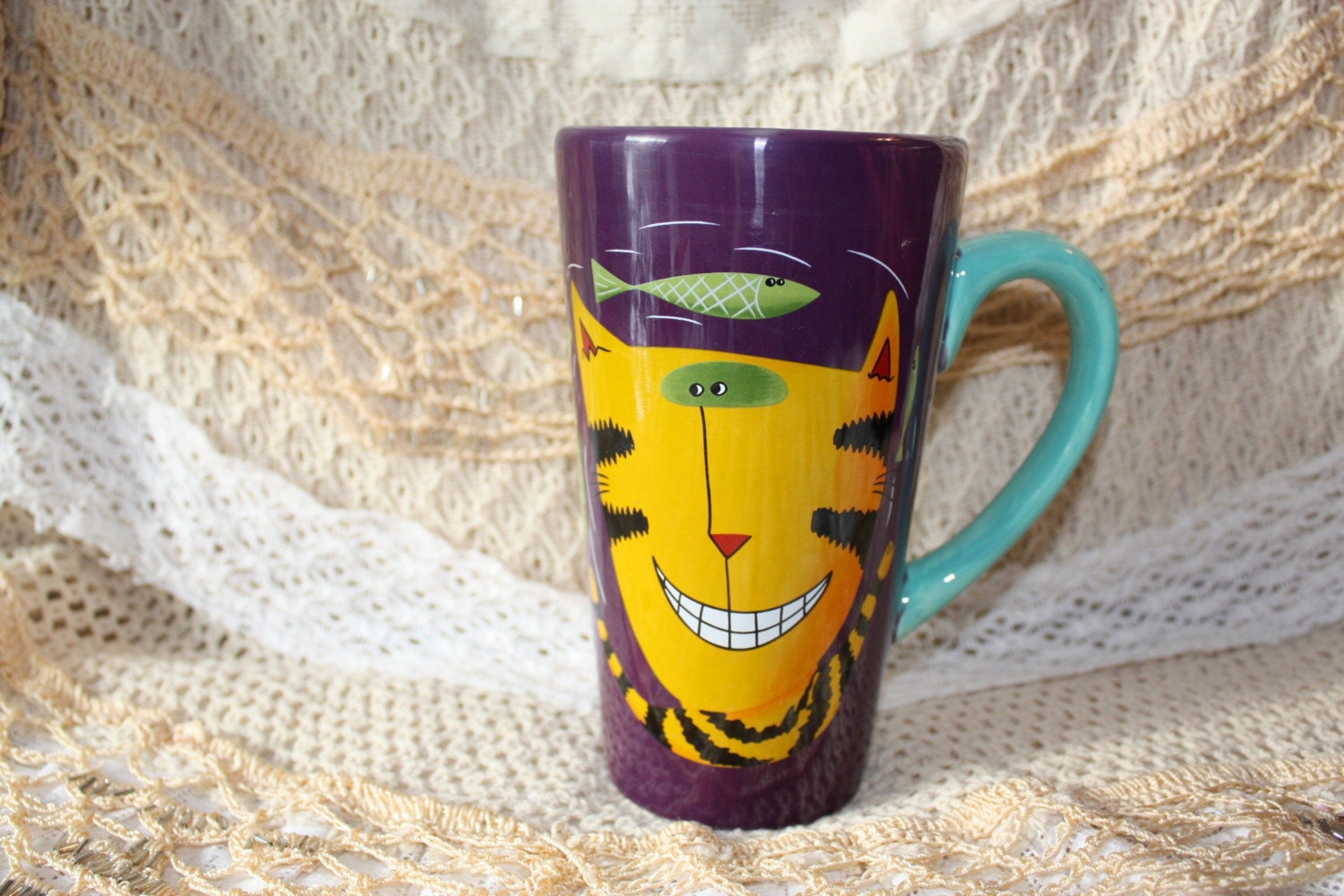 Purple Hip Cat Soy Wax Mug Candle