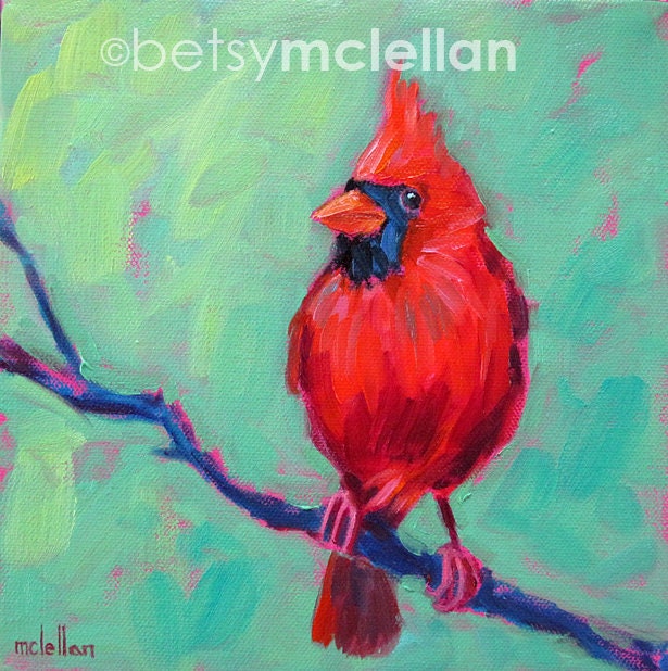 Cardinal - Male Cardinal - Bird Art - Giclee Print