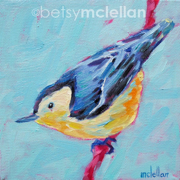 Nuthatch - Original Painting - 6x6