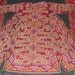 Vintage Uzbek Embroidered Kaftan Coat with Gold Swirls on Ground of Dark Red
