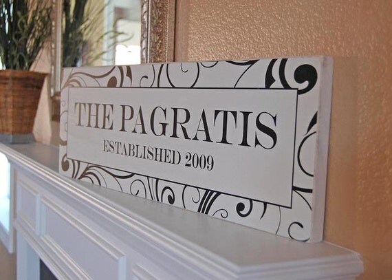 Wedding sign Custom name sign Personalized wood sign Painted 7x22 - Perfect Gift Idea - ETS-16