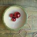 SALE ceramic green bowl, holiday christmas green and white candy dish