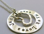 Circle My Heart hand stamped personalized sterling silver necklace