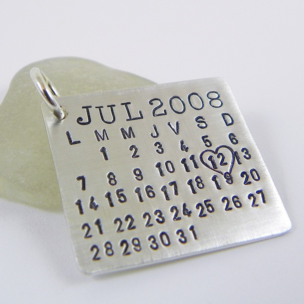 Spanish Calendar Charm - Mark Your Calendar Charm - personalized sterling silver charm in Spanish