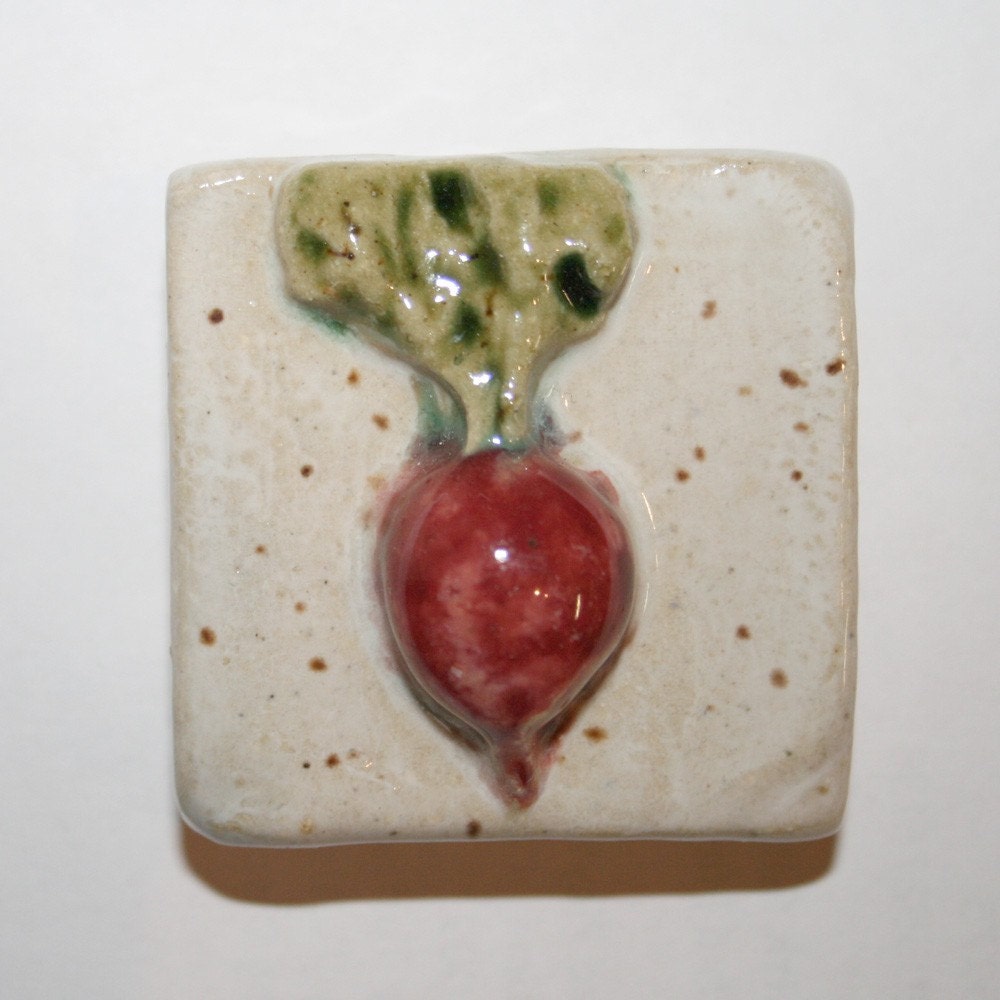Handmade Ceramic Tile 2x2 Radish tile