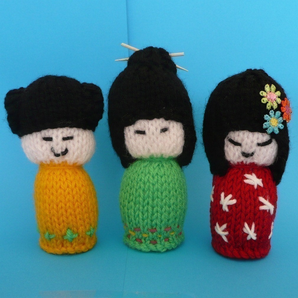 Japanese Ladies Amigurumi - INSTANT DOWNLOAD PDF Knitting Pattern