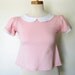 Peter Pan Collar Crop Tee Pink Shirt - Tweedle Dee