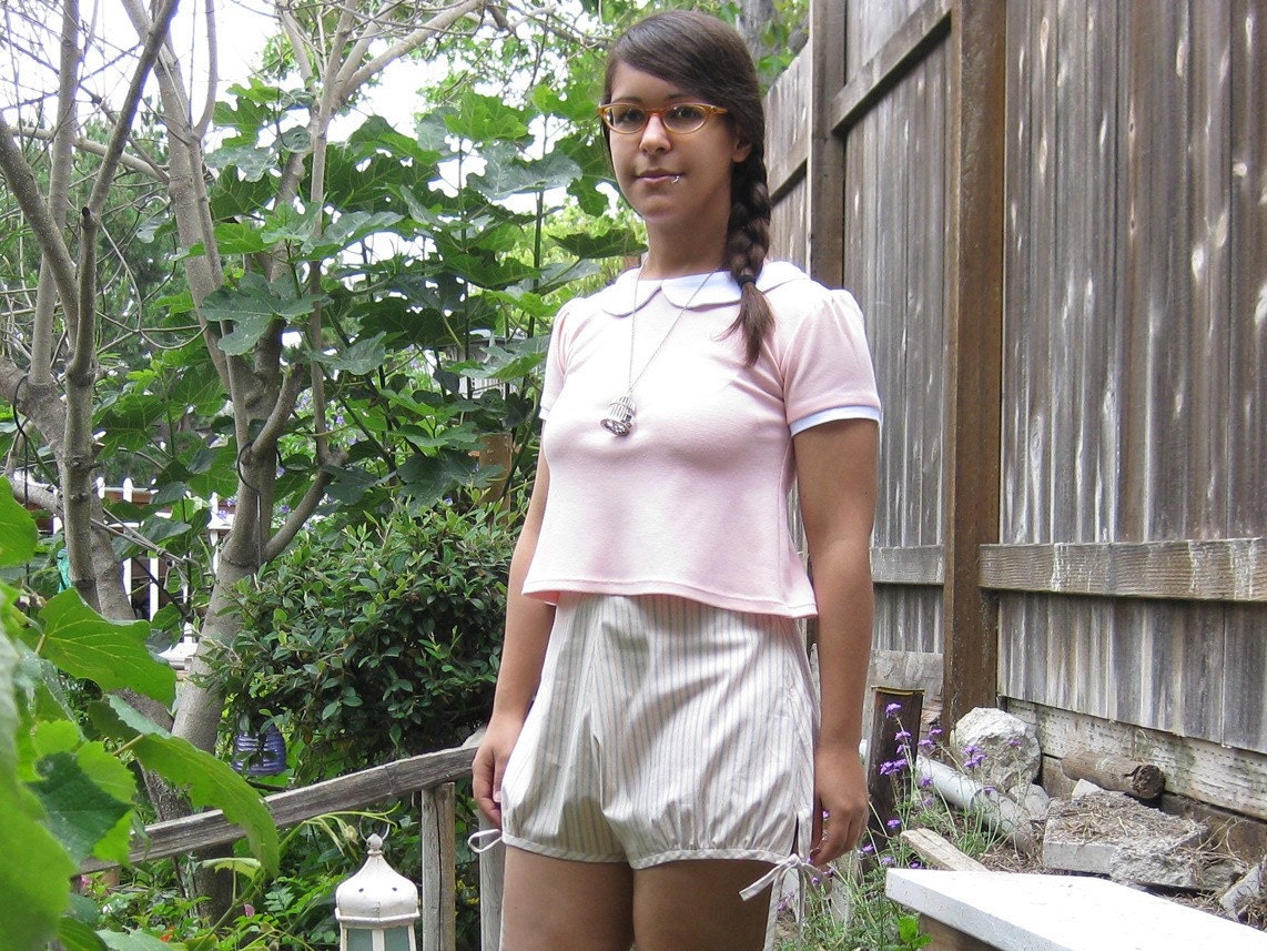 Peter Pan Collar Crop Tee Pink Shirt - Tweedle Dee