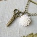 Scissor Necklace Ivory Flower Shears
