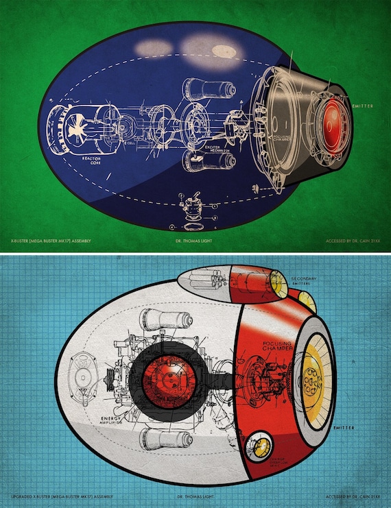 Mega Man X Buster Schematic Set
