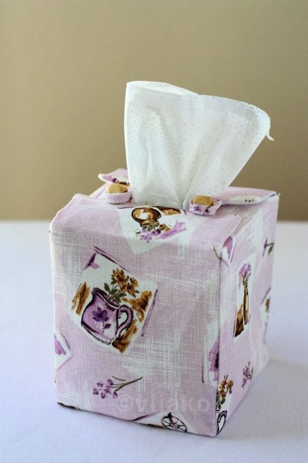 Cottage charm square size tissue box cover