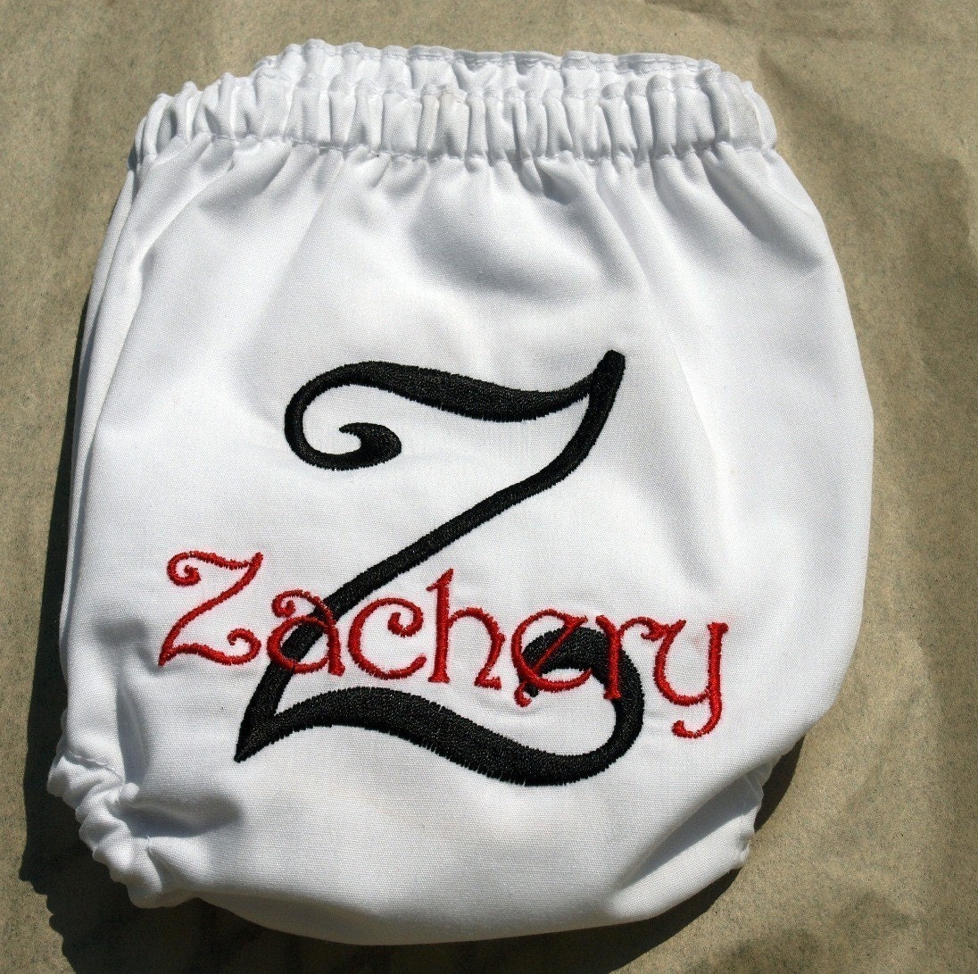 Boutique Custom Monogrammed Personalized Name Diaper Cover