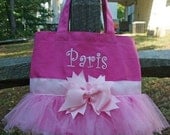 Custom Boutique monogram name Tutu Dance Ballet Tote Bag