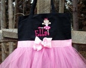 Custom Boutique monogram name Tutu Dance Ballet Tote Bag