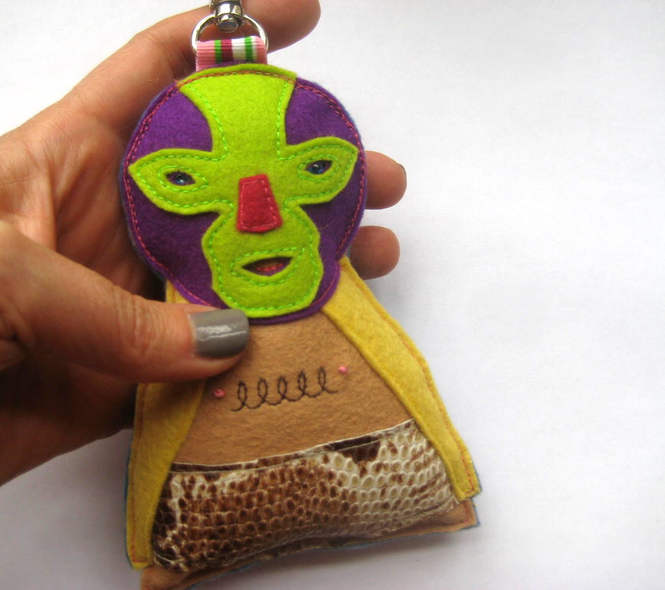 Felt Mexican Wrestler Bag Charm