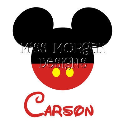 Personalized MIckey Mouse Disney iron on for shirt