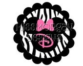 Personalized Zebra Minnie Mouse iron on decal vinyl for shirt