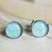 Tide Pools Post earrings - Sky Blue Cyan Resin Silver post earrings