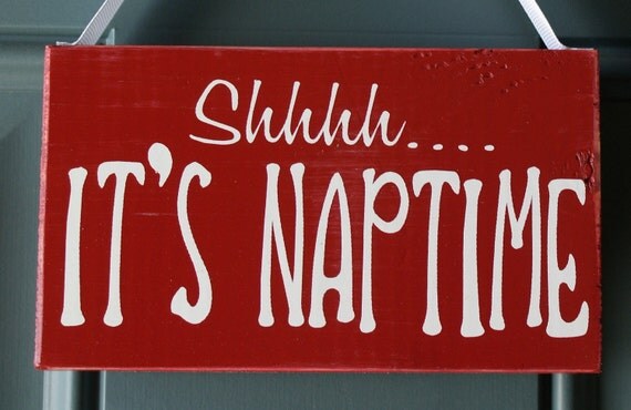Do Not Disturb wood sign - door hanger - Shhh It's Naptime