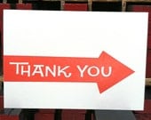 Thank You Arrow letterpress note cards