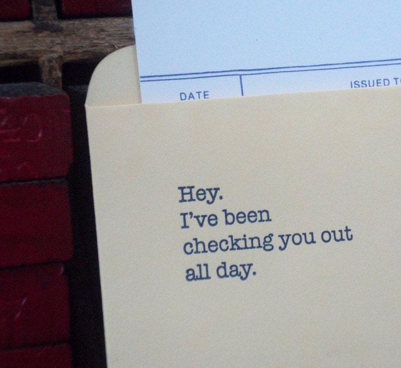 Library Card Catalog Love Note