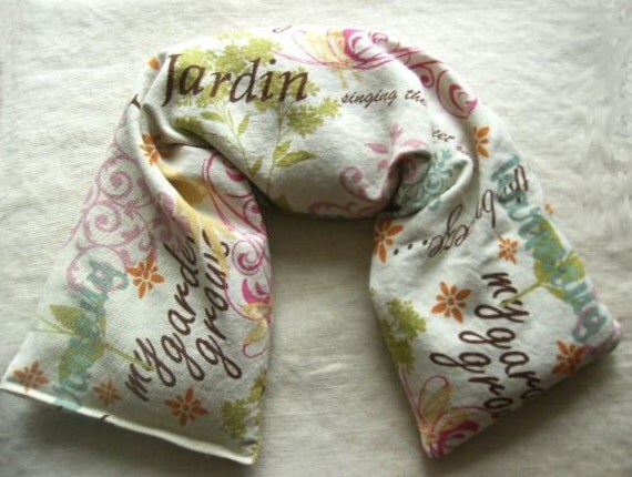 Reserved Listing - Lavender Flax Seed Neck Pillow - Garden Inspired