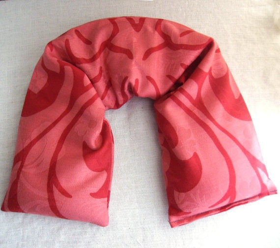 Flax Microwavable Pillow - Flax seed pillows - Neck Wrap in Red
