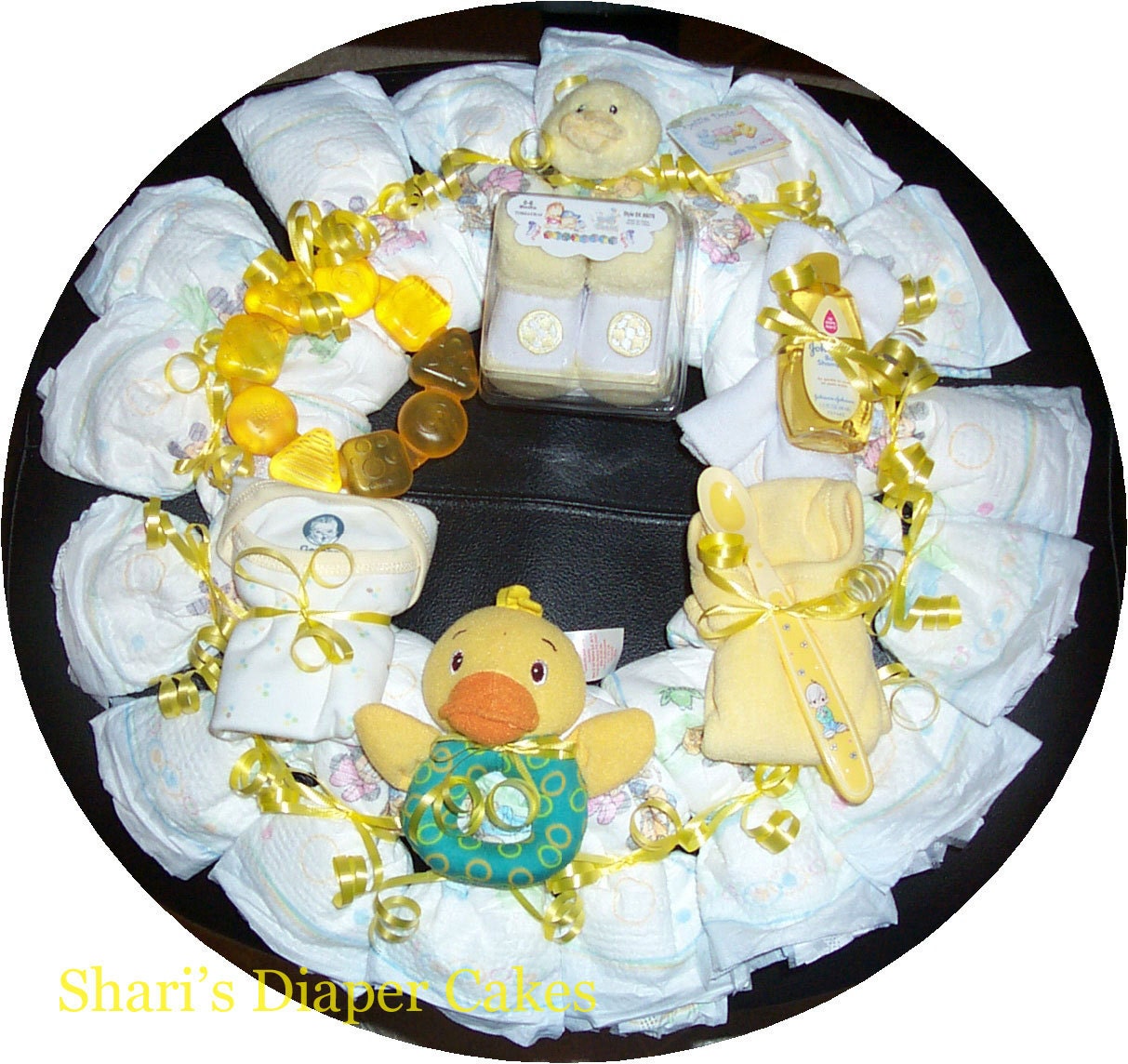 Yellow Unisex Diaper Wreath - Baby Gift