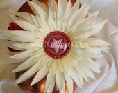 Patriotic Star Bottlecap Daisy Flower Hairclip with Two Crochet Headbands