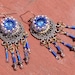 Copper & Cobalt- Beadwoven Dangle Earrings