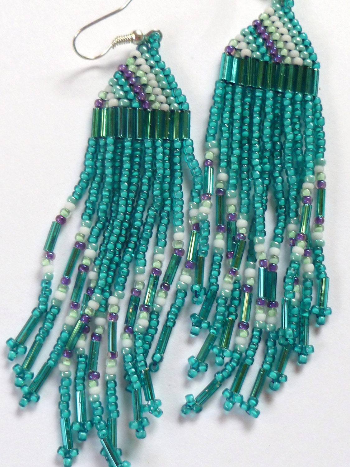 Beaded Earrings- Teal Dancer