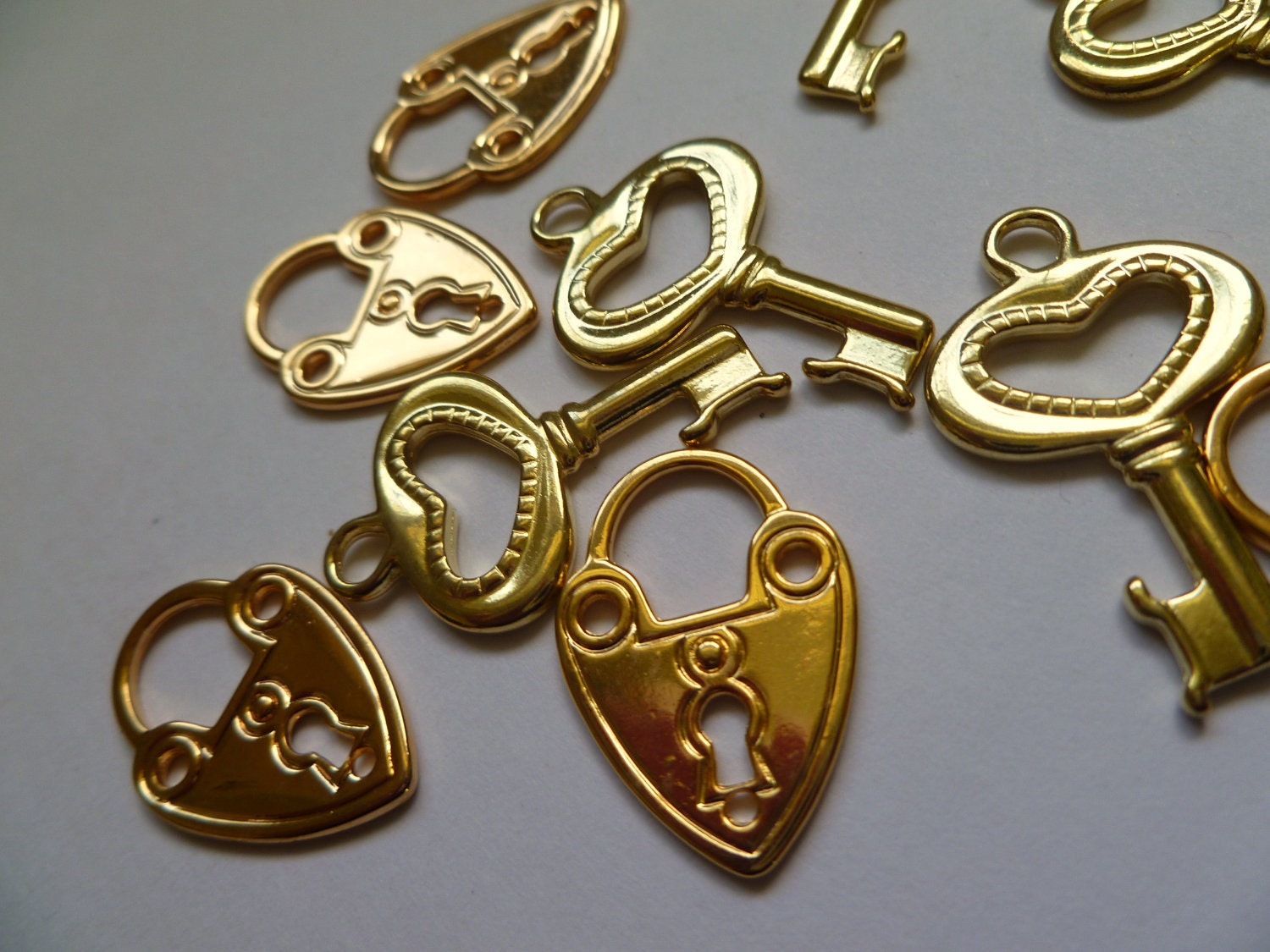 Lock and Key Charms- Set of 10