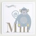 Mm is for Monkey Nursery Wall Art Print - 8 x 8