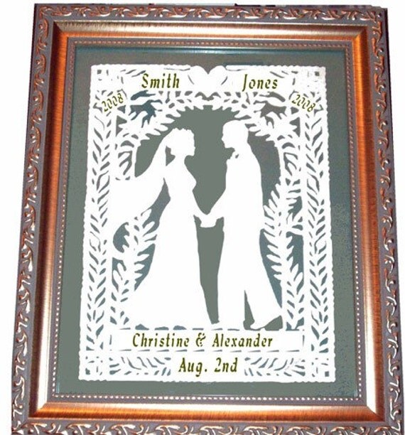 Silhouette...Bride and Groom Wedding or Anniversary - Personalized PLUS FREE ENGRAVING