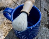 Navy Blue Men's Shaving Cup Pottery by Bunny Safari
