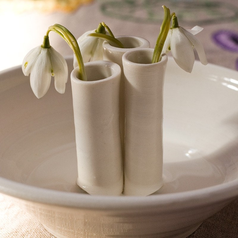 White Spring Inspired Bud Vase by Bunny Safari