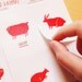 Red Animal Stickers (Set of 3 sheets)