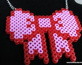 Strawberry Parfait bow necklace