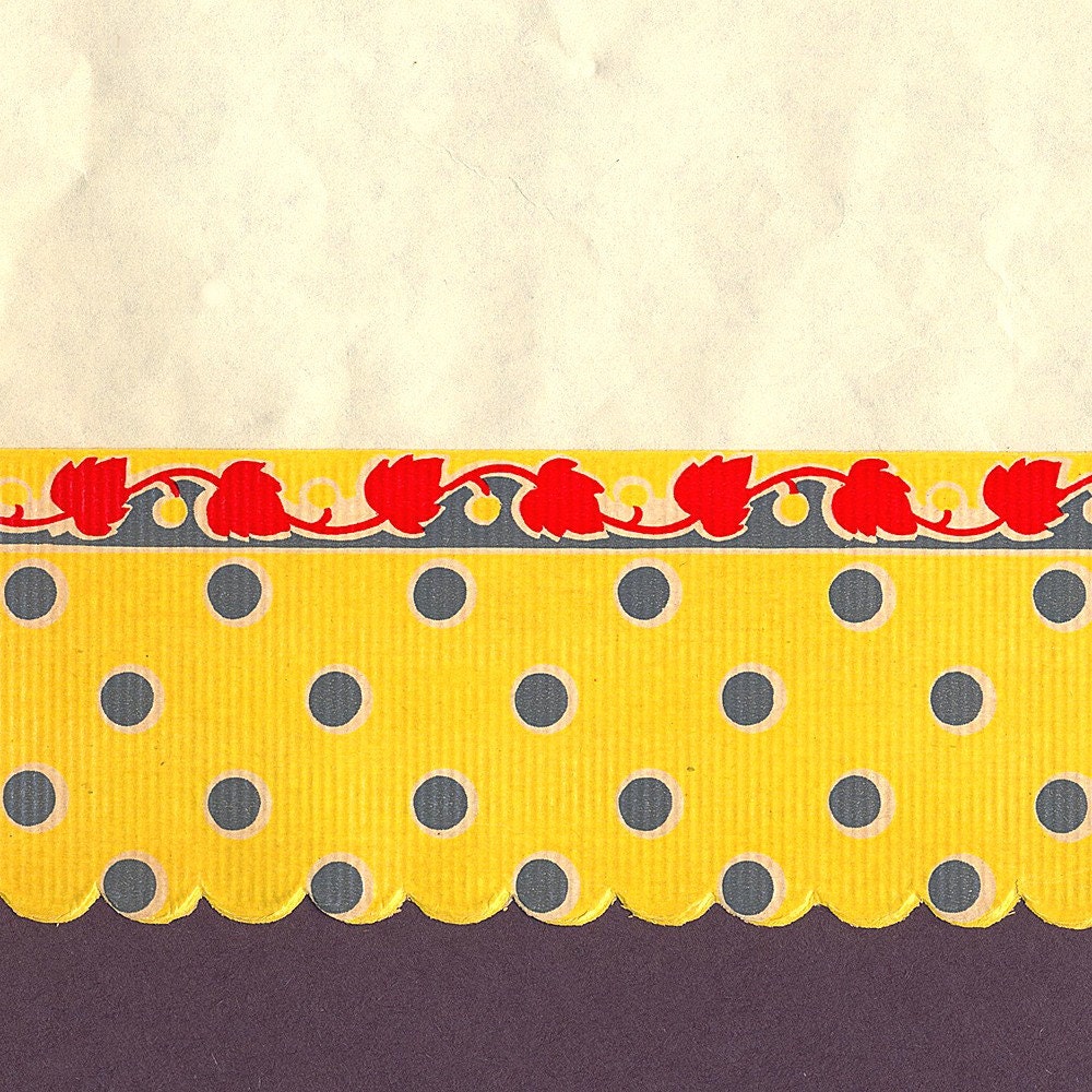 Decorative Shelf Paper with a Polka Dot and Vine Design by Tparty