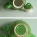 Tiny Hall China 2-Cup Teapot, Green with Gold French Flower Decoration