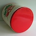 Vintage Kitchen Canister with Polka Dots and Morning Glories in Red and Green