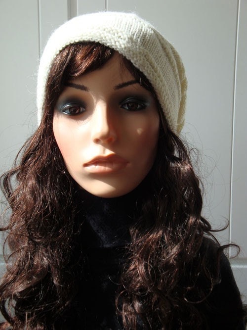 White Chunky  Wool Hat