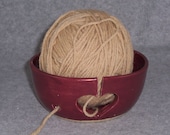 Ceramic Yarn Bowl Holder Red Valentines Day Heart Stoneware Wheel Thrown Hand Carved Ceramics Pottery